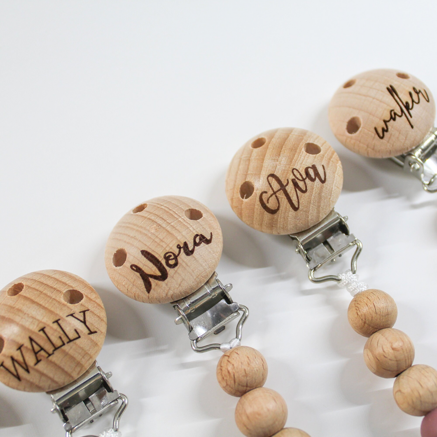 Wood & Silicone Pacifier Clip