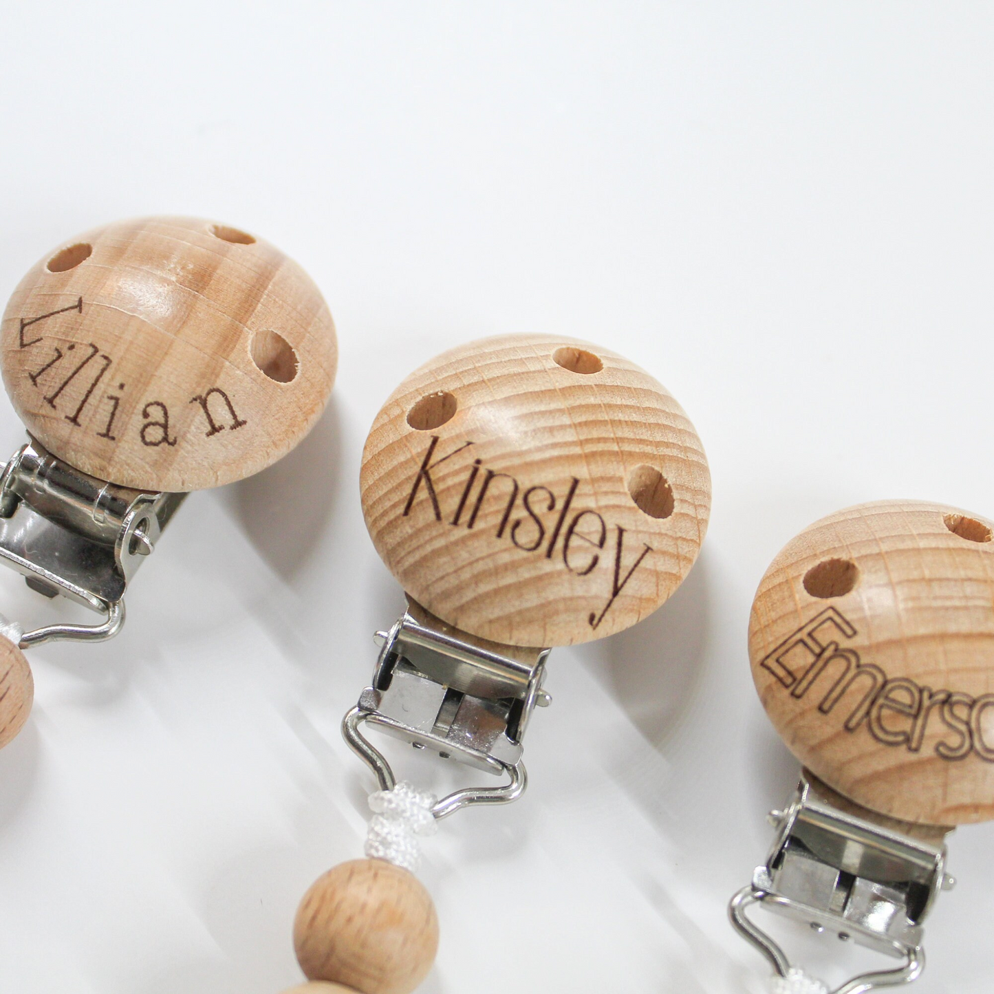 Wood & Silicone Pacifier Clip