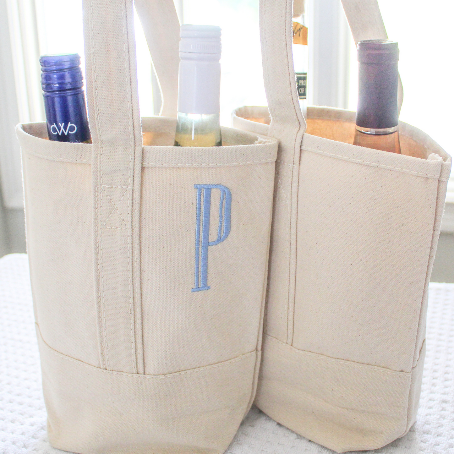 Personalized Canvas Wine Tote