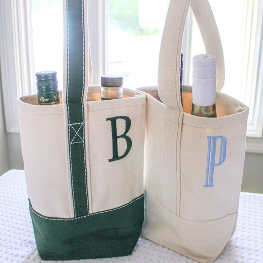 Personalized Canvas Wine Tote