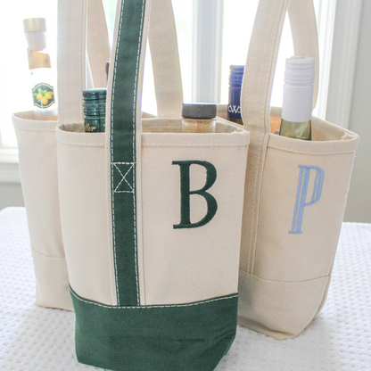 Personalized Canvas Wine Tote
