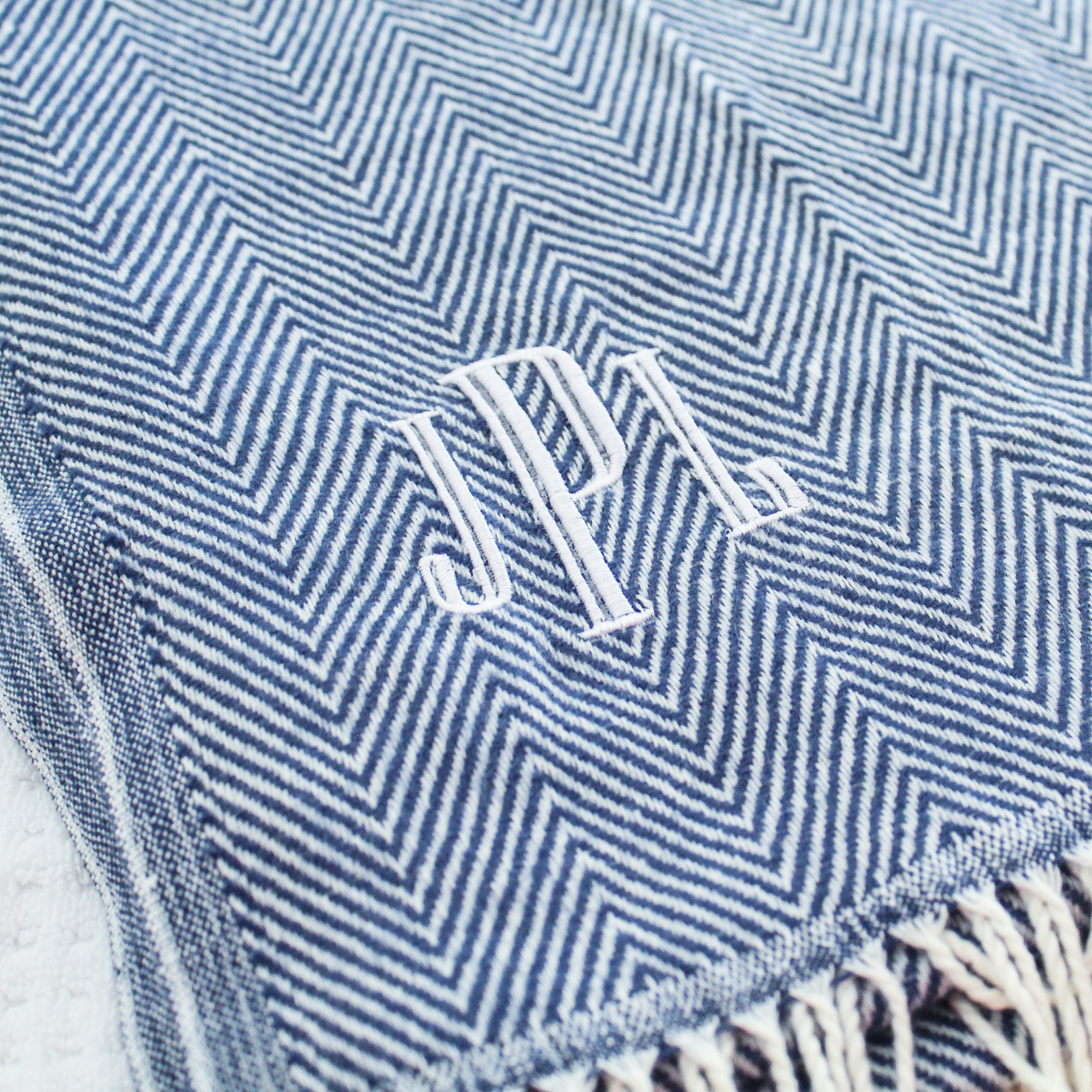 Herringbone Faux Cashmere Throw