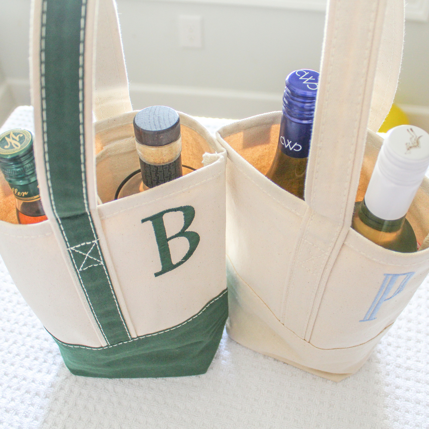 Personalized Canvas Wine Tote
