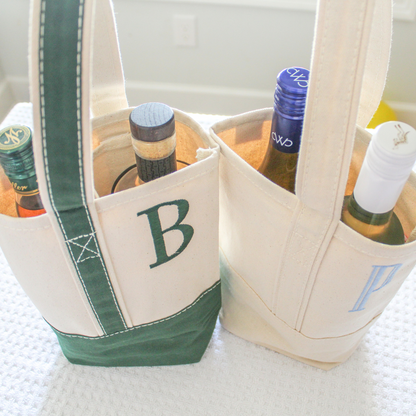 Personalized Canvas Wine Tote